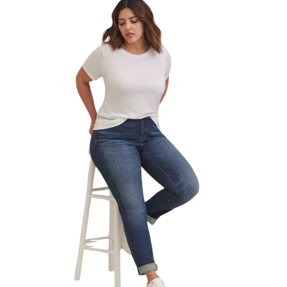 Torrid Blue Straight Boyfriend Denim Jeans Size 20R